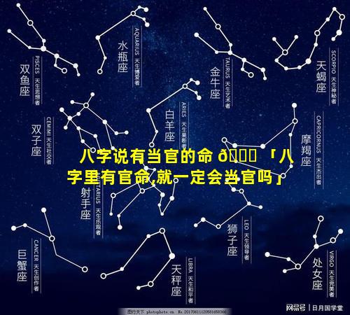 八字说有当官的命 🐘 「八字里有官命,就一定会当官吗」